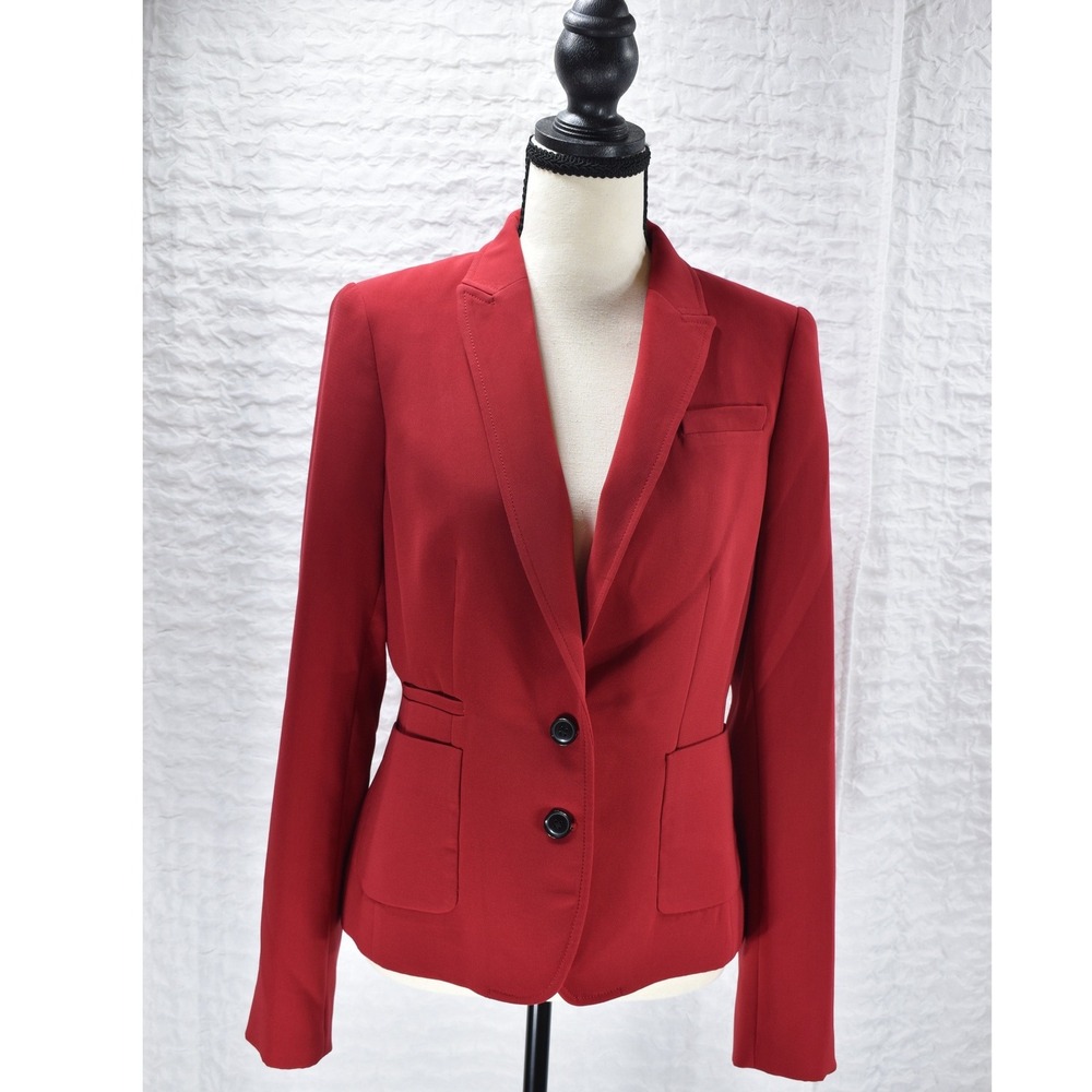 Banana Republic LaSalle Red Two Button Tailored Blazer Jacket 560622-00 Size 6